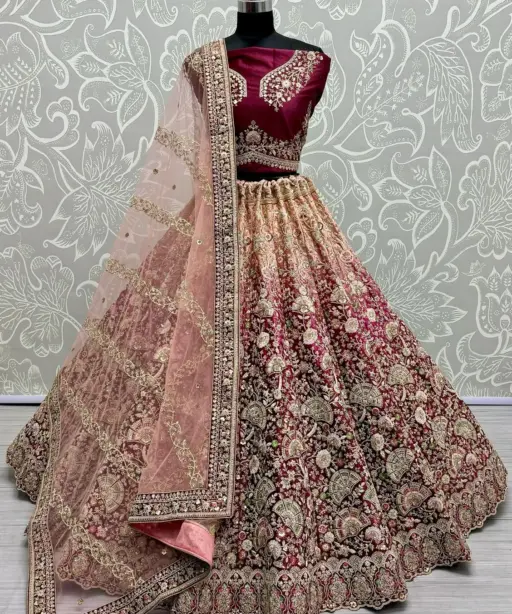 Beautiful Color in Shaded Velvet Designer Lehenga Choli