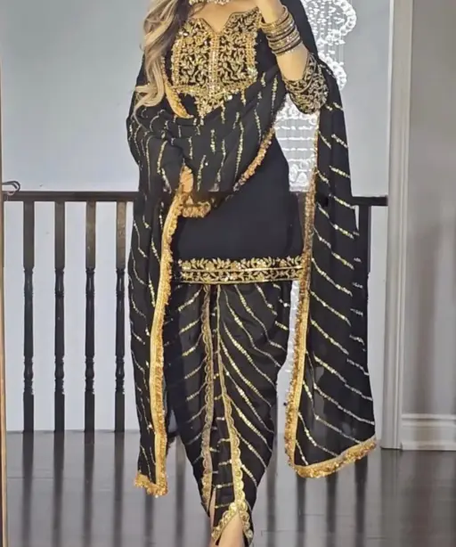 Black Dhoti Suit Replica 437
