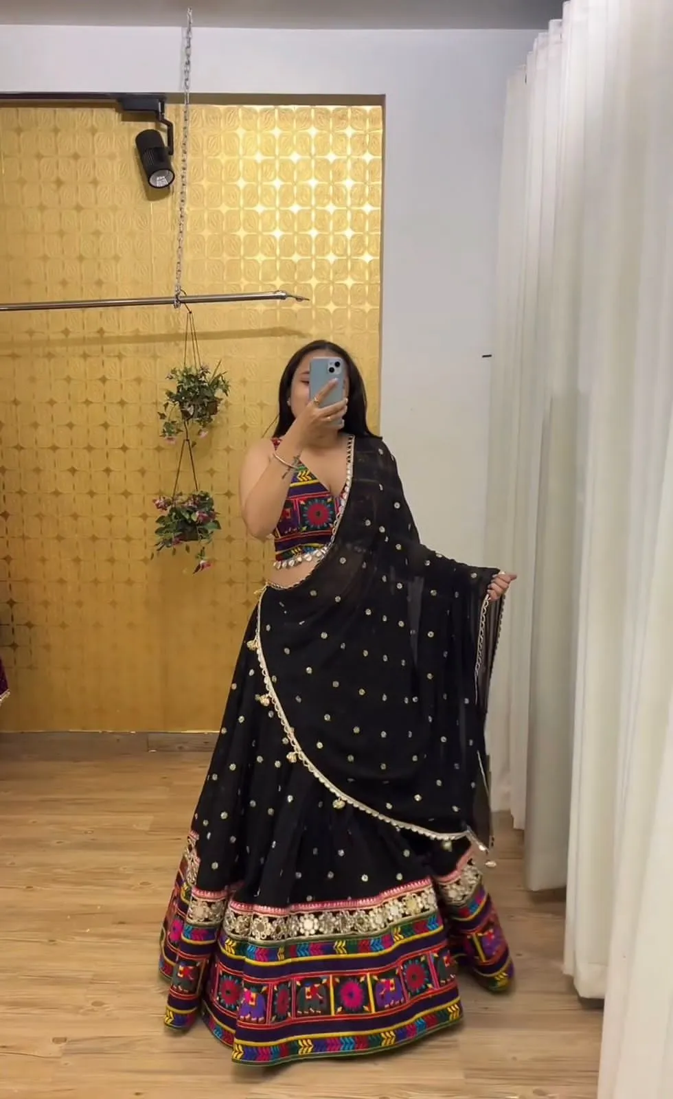 Heavy Chinon With Kachi Work Navratri Replica Chaniya Choli