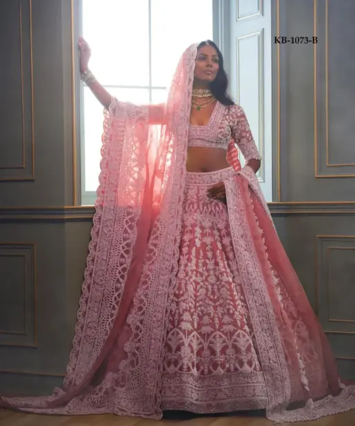 Heavy Net Beautiful Color Designer Wedding Wear Lehenga Kb Series Bridal Lehenga