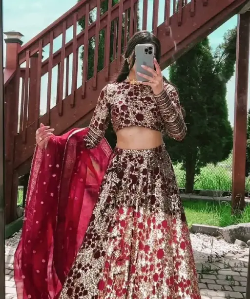 Heavy Sequence Work Designer Red Color Lehenga Choli