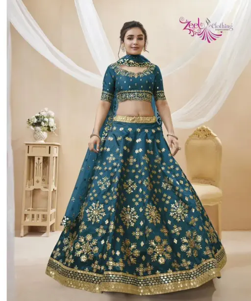 Heavy Wedding Wear Art Silk Designer Lehenga