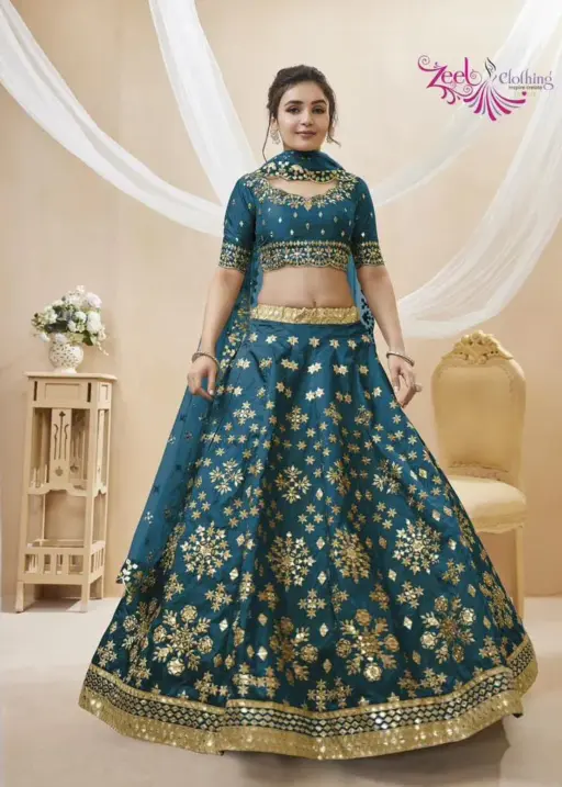 Heavy Wedding Wear Art Silk Designer Lehenga