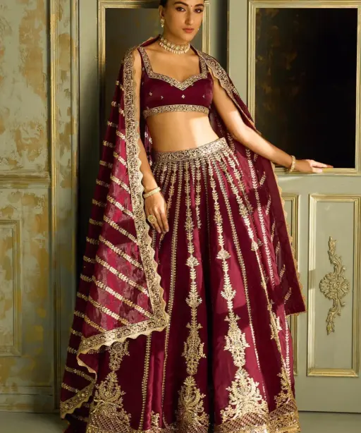Heavy Zari Work Silk Designer Replica Party Wear Lehenga