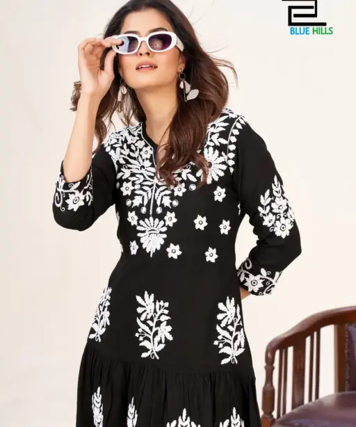 Lakhnavi Work Designer Kurti Tops