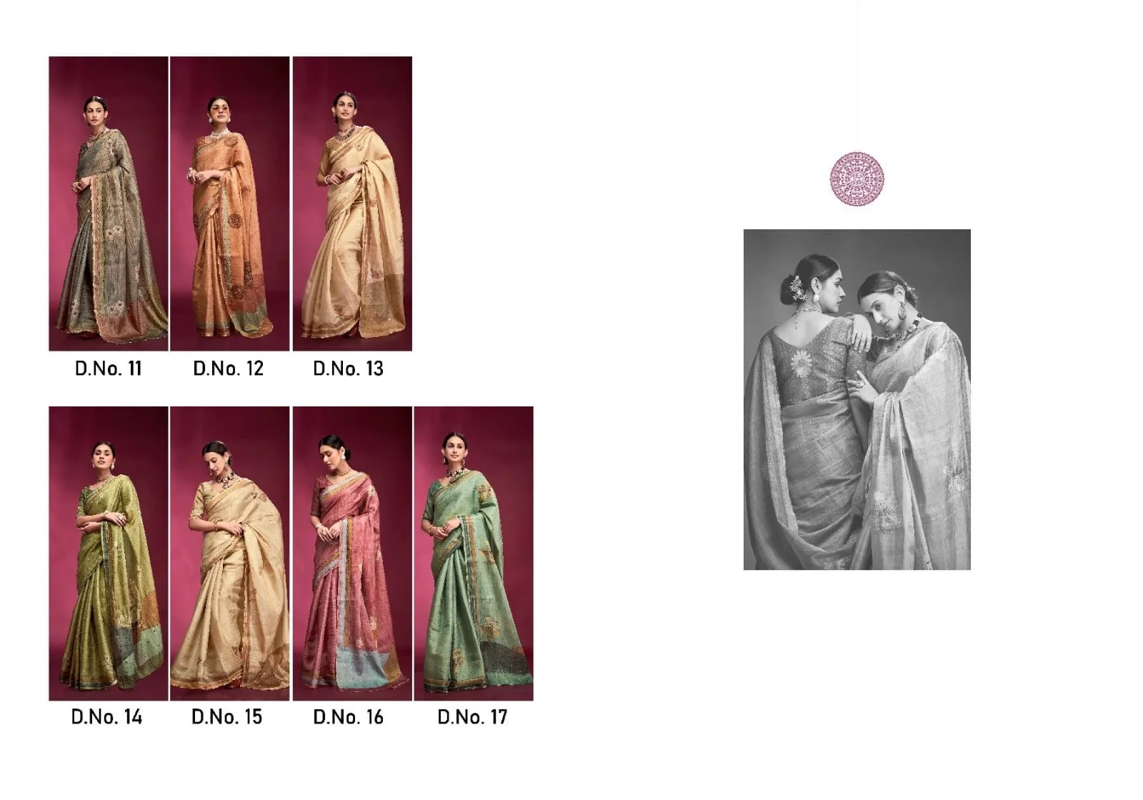 Tusser Silk Handwork Ethnic Saree Kala Jamun Dazzling - Image 9