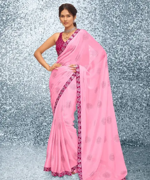 Chiffon Border Saree Emily