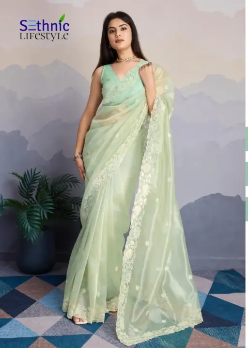 Festive Wear Saree With Sequence Work