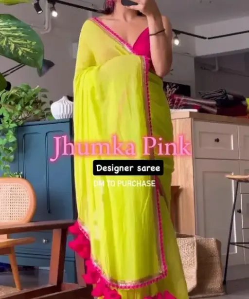 Jhumka Pink Trending Saree kd518