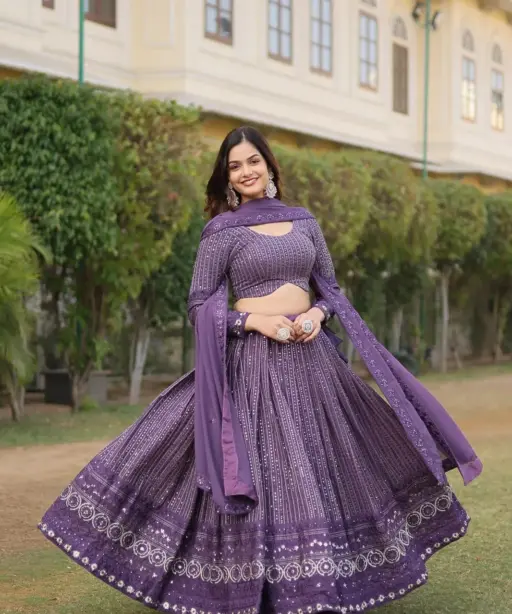 Lakhnavi Lehenga With Sequence Work Lw7087