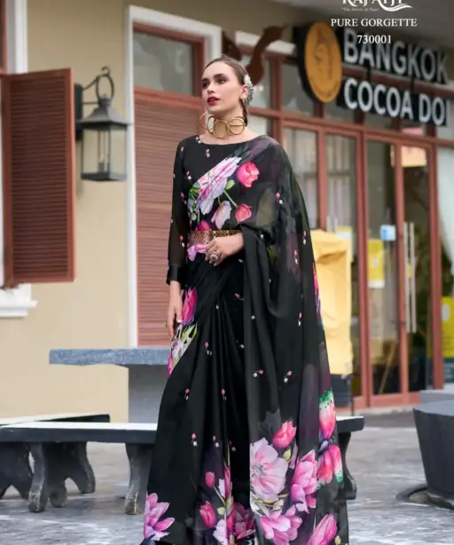 Pure Georgette Floral Printed Trending Saree Rajpath Sarika