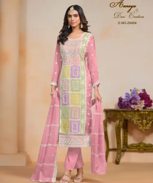 Soft Organza Big Size Salwar Ethnic Suit Aanaya Vol204