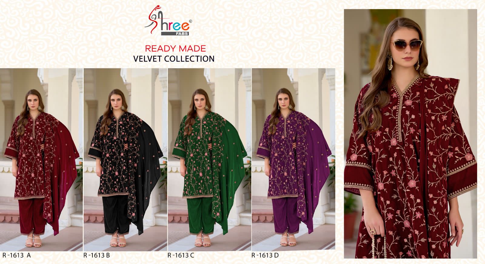 Shree Fabs Velvet Collection Set Ethnic Suits