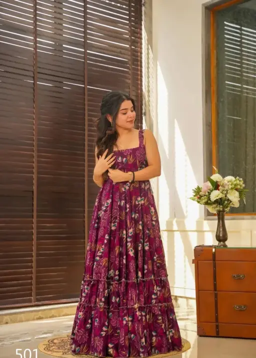 Big Flair Printed Kurti Gowns Big Size Kurtis