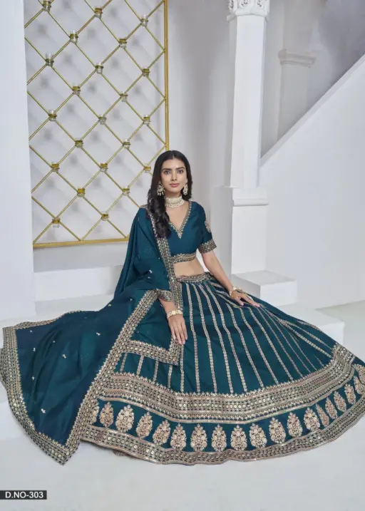 Bright Color Wedding Wear Lehenga Choli With Heavh Embroidery Mehvish Vol 3