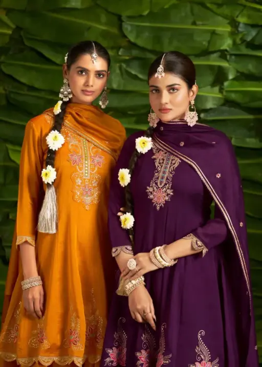 Designer Dhoti Style Wedding Wear Salwar Suit Set Rangoon Suvarna