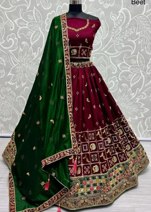 Patola Figure Embroidered Wedding Wear Designer Lehenga Choli Patola Design