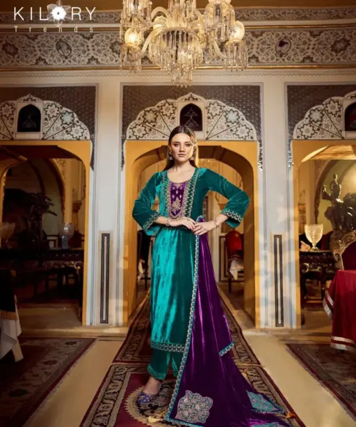 Winter Wear Velvet Designer Suit Kala Fashion Sajani