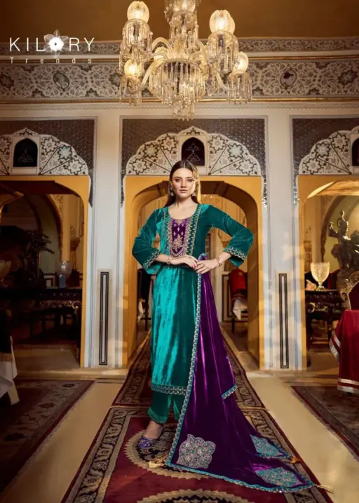 Winter Wear Velvet Designer Suit Kala Fashion Sajani