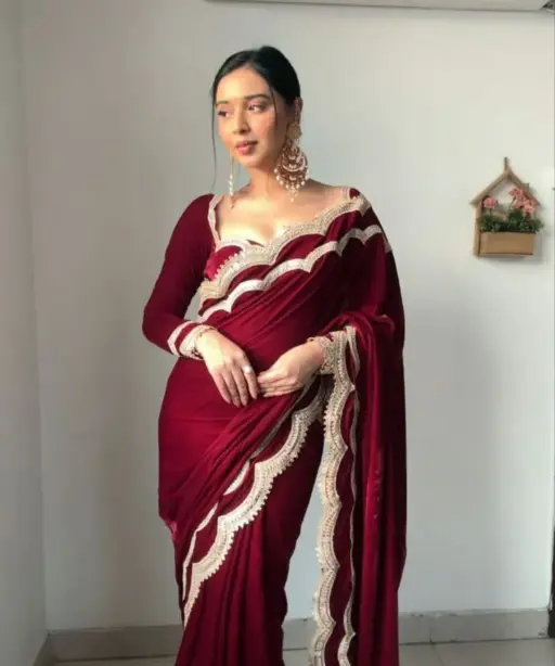 Premium Velvet Winter Wear Readymade Saree
