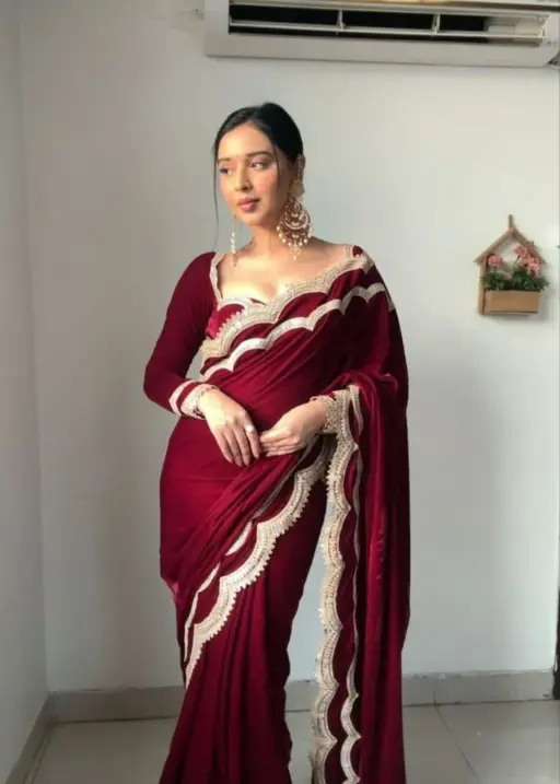 Premium Velvet Winter Wear Readymade Saree