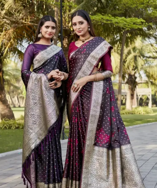 Pure Kanjivaram Soft Satin Silk Designer Saree Saraswati