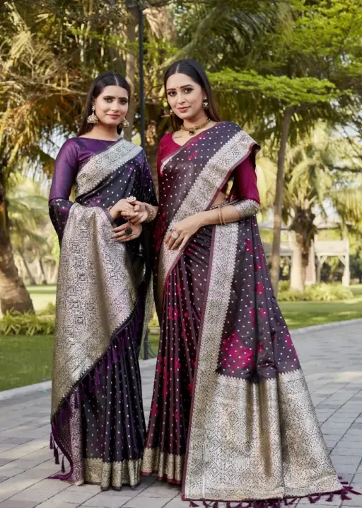 Pure Kanjivaram Soft Satin Silk Designer Saree Saraswati