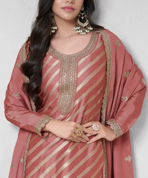 Silk Jacquard Designer Salwar Suit Kuleesh  Silky