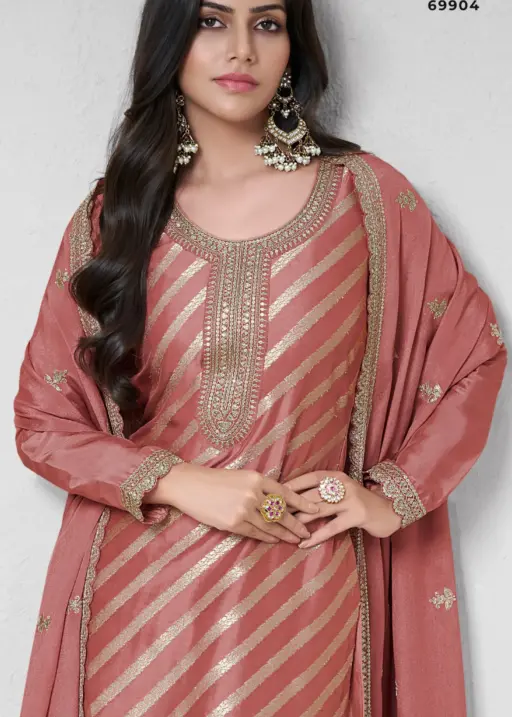 Silk Jacquard Designer Salwar Suit Kuleesh  Silky