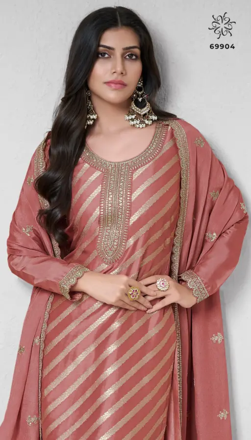 Silk Jacquard Designer Salwar Suit Kuleesh  Silky