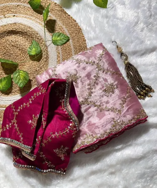 Trending Jimmy Chu Saree With Stitched Blouse Wedding Wear Saree Nayara