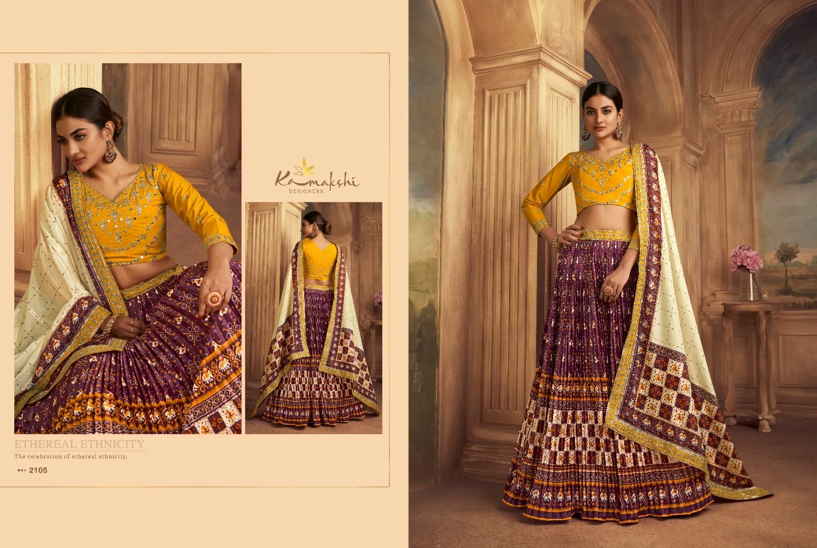 Satrangi Gaji Silk Multi Color Patola Designer Ehtnic Lehenga Choli - Image 6