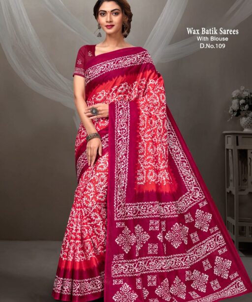 Malain Cotton Wax Batik Designer Saree