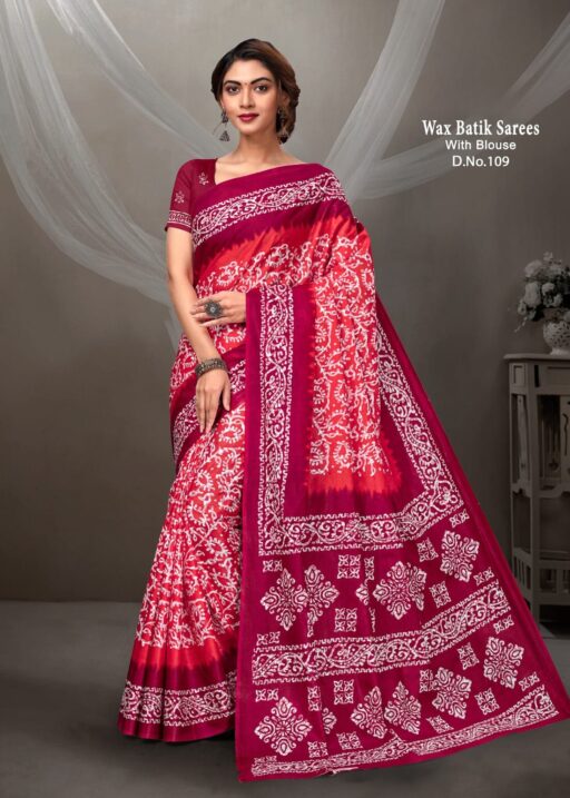 Malain Cotton Wax Batik Designer Saree