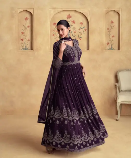 Alfaaz Gold by Aashirwad Creation Designer Floor Length Anarkali Suit