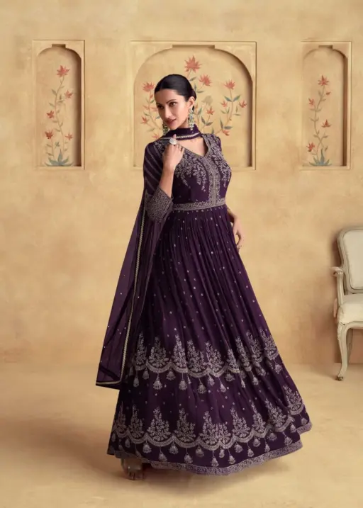 Alfaaz Gold by Aashirwad Creation Designer Floor Length Anarkali Suit