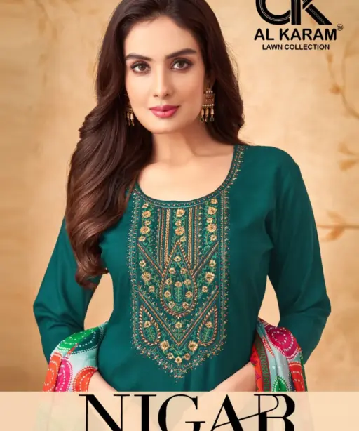 Alkaram Nigar Vol 03 Rayon Unstiched Salwar Suit Wholesale Supplier