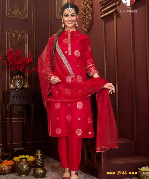 Anju Fabrics Bandhan Vol-4 Designer 3 Piece Kurti Set