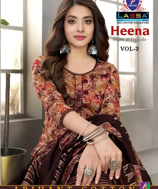 Daily Wear Cotton Printed Salwar Suit Arihant Lassa Heena Vol 3 Wholesale Catalogue Supplier