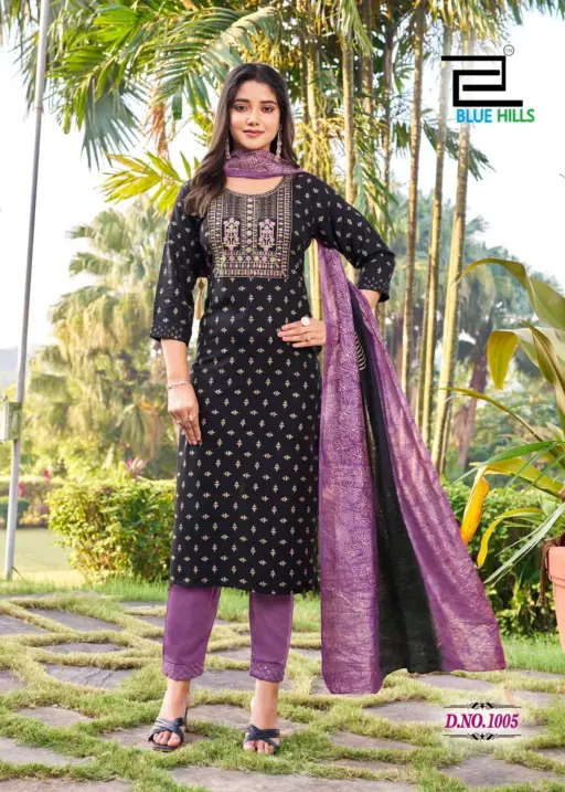 Blue Hills Brand SUVA Catalog Designer 3 Piece Ethnic Kurti Set