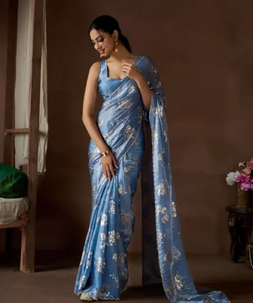 Classic Royal Colors Handwork Designer Sarees Mehek