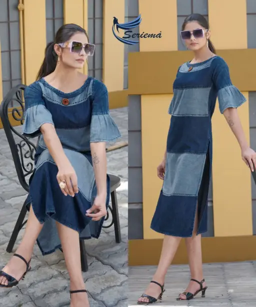 Cotton Denim Long Kurtis Kumb Capture 6