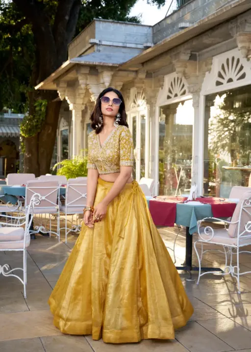 Designer Mustard Yellow Haldi Function Wear Lehenga Choli