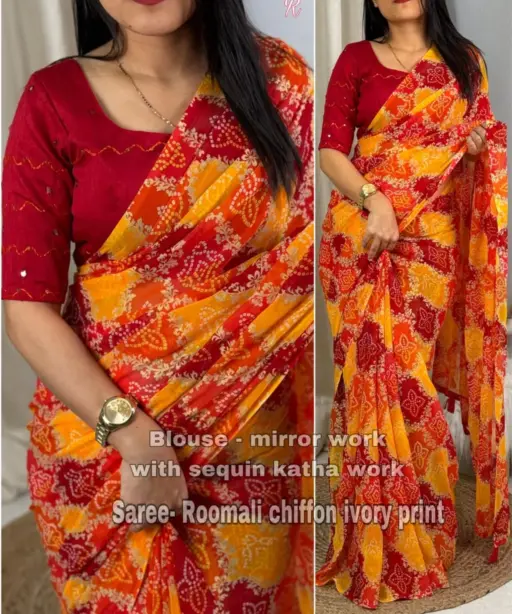 Exclusive Bandhni Printed Saree Collection 2024 Trending Design