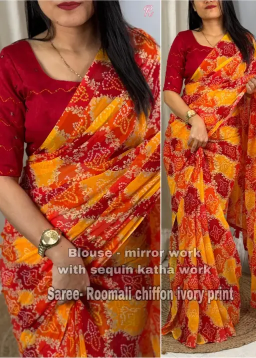 Exclusive Bandhni Printed Saree Collection 2024 Trending Design