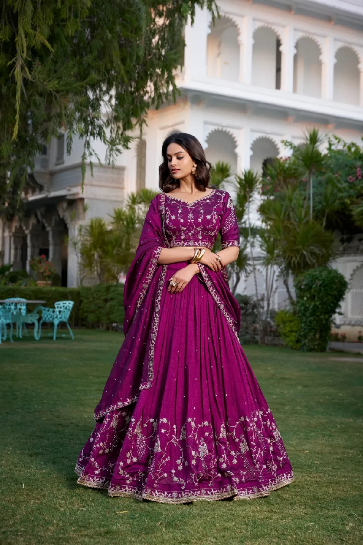 Finest Royal Purple Color Designer Lehenga Choli For Wedding Wear