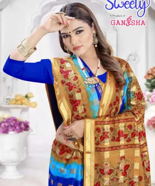 Ganesha Sweety Vol 04 Heavy Cotton Printed Sarees Catalogue Wholesaler