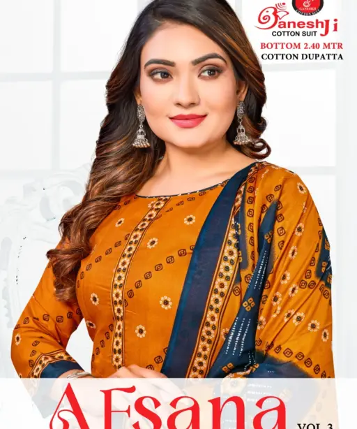 Ganeshji Afsana Vol 03 Unstitched Cotton Printed Salwar Suit Wholesaler