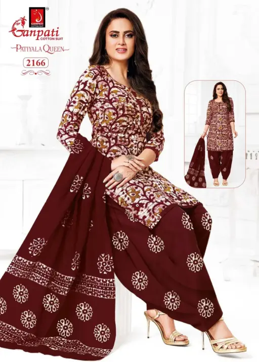 Ganpati Patiyala Queen Patiyala Vol 10 Stitched Patiala Cotton Printed Salwar Suit