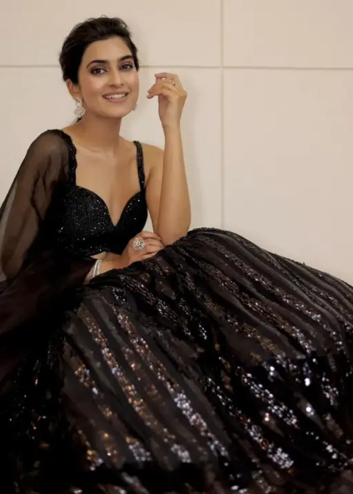 Girly Black Heavy Sequins Georgette Ethnic Lehenga Choli Bollywood Style Lehenga